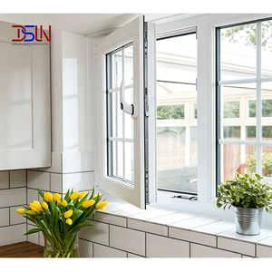 Ventana Abatible Moderna de PVC a Medida, Doble Acristalamiento Templado, Insonorizada, para Cocina, Dormitorio, Baño, Villa, Residencial - Product Image 1