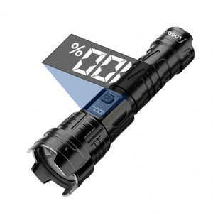 Nouvelle arrivée 2026, lampe torche tactique rechargeable longue portée en alliage d'aluminium noir avec zoom haute intensité - Product Image 2