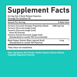 High Quality ODM Turmeric Curcumin Capsules Dietary <b>Supplement</b> Pormote Join Bone Health and Support Digestive Function - Product Image 2