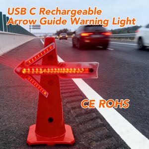 Señales <span class=keywords><strong>LED</strong></span> Recargables, Luz de Señalización Direccional con Flecha, Lámpara de Emergencia para Seguridad Vial, Luz Estroboscópica Intermitente Ámbar Roja, Semáforo - Product Image 1
