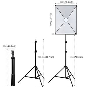 Drop Shipping PULUZ 50x70cm Studio Softbox Stativ halterung Single E27 Weißlicht LED Glühbirne Fotografie Beleuchtungs set - Product Image 3