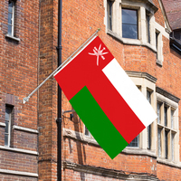 Drapeau d'Oman imprimé sur une face 3x5ft personnalisé personnalisable pour toutes les bannières nationales et les drapeaux d'affichage.