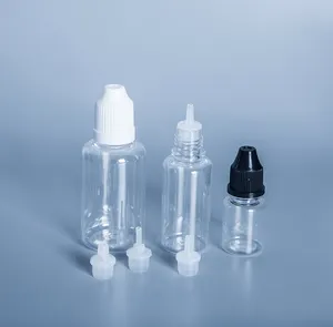 PET Plastic Transparent Dropper Bottle Long Inner Plug Cap Bottle Eye Drop Liquid Bottle 5ml 10ml 15ml 20ml