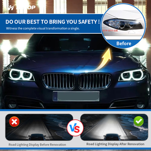 Faros Delanteros HETOP F10 2014-2017, Luces Delanteras <span class=keywords><strong>Angel</strong></span> Eyes, Pieza de Mejora para Automóvil, <span class=keywords><strong>LED</strong></span> Serie 5 F18, Luz para Auto Ikon, Plug and Play para BMW - Product Image 3