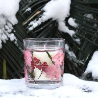 Großhandel Luxus benutzer definierte Duft kerzen in Jar Soja getrocknete Blume Muschel Gel Wachs Gelee Glas Kerzen