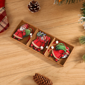 Ensemble de pendentifs en bois en forme de rennes, 3 pièces, décoration de Noël à suspendre, décoration d'arbre - Product Image 2