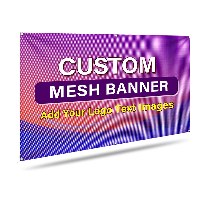 Custom Printing Outdoor Advertising Large Sport Perforated Fabric Mesh Fence Banner Vinyl Banner Printing
