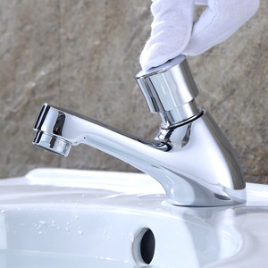 Robinet à bouton-poussoir à eau froide avec temporisation, en cuivre, pour toilettes publiques et lavabos - Product Image 3
