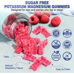 Excelente Precio, Gomitas Veganas de Magnesio, Glicinato de Potasio y Magnesio, Vitamina Zinc, Apoyo para los Músculos y Huesos de Adultos, Óptimo - Product Image 3