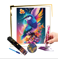 Lukisan Berlian DIY 5D Grosir Resin Square Drill Seri Potret Hewan Kristal Fairy Dust Stones Diamond Painting