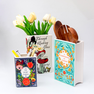 <span class=keywords><strong>Vase</strong></span> décoratif en céramique en forme de livre, vases à fleurs modernes en porcelaine, vases à fleurs personnalisés avec logo, décoration intérieure - Product Image 2