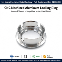 Bezel de verrouillage fileté à griffes en alliage d'aluminium anodisé usiné sur mesure par CNC pour instrument optique