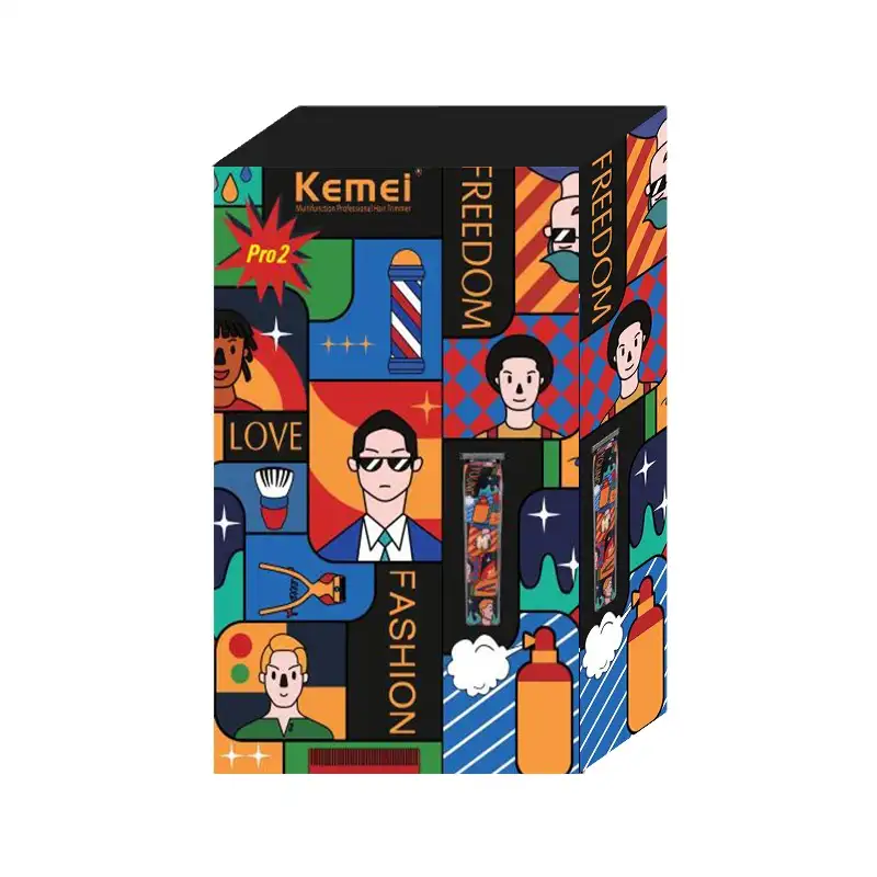 Kemei-cortadora de pelo eléctrica profesional 5017H, personalizada, con Graffiti, carga USB