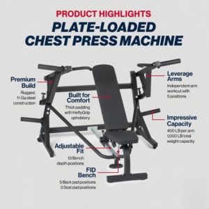 Máquina <span class=keywords><strong>de</strong></span> Press <span class=keywords><strong>de</strong></span> Pecho <span class=keywords><strong>con</strong></span> Bancos <span class=keywords><strong>de</strong></span> Ejercicio Independientes y Brazos Convergentes Ajustables, <span class=keywords><strong>Banco</strong></span> Plano e Inclinado para Hombros, Equipo <span class=keywords><strong>de</strong></span> Gimnasio en Casa - Product Image 3