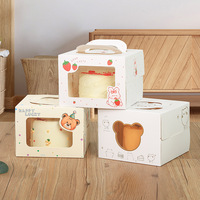 Caja Cuadrada Biodegradable de Alta Calidad para Pasteles, Diseño con Ventana Transparente para Empaque de Alimentos de Cumpleaños, Personalizable