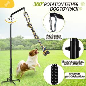 USMILEPET Jouet de jardin en fer forgé pour animaux de compagnie, jouet interactif d'extérieur résistant aux morsures, hauteur réglable, pour chiens - Product Image 3