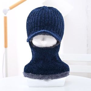 Winter Knitted Ski Cap Fleece Lined <b>Warm</b> Windproof <b>Hat</b> For Men Adults Outdoor Cycling Protection Navy Blue - Product Image 1