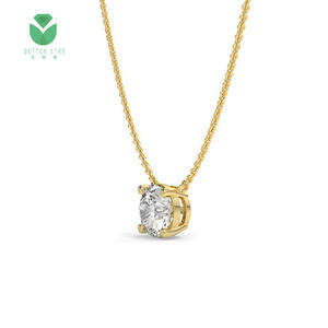 Collar de Diamantes con Forma de Corazón en Oro Blanco de 18k, Collar de Cadena de Diamantes - Product Image 4