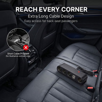 Chargeur double USB 12V DC, prise allume-cigare 4 voies pour voiture avec port de charge 5V 1000mA 24V