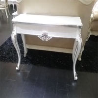 Table Console en bois de chêne blanc marron peint à la main de luxe élégante pour chambre à coucher bureau à domicile salle à manger salon brillant brillant