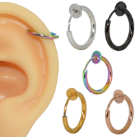 Faux anneaux d'oreille, de nez et de lèvres, clips sans perçage, bijoux de corps tendance pour femmes et hommes