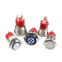 Interrupteur à bouton-poussoir métallique 16mm 19mm 22mm 25mm 10A 15A 20A 1NO à réinitialisation automatique avec LED pour équipement