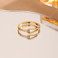 2025 nouveau DS bague en diamant inoxydable Zircon étincelant pierre brillante Non fondu bague de fiançailles de mariage élégant anneau délicat