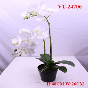 2025 Polyester Artificiel Phalaenopsis/Cymbidium Plante Pot Graduation Noël Nouvel An Pâques Halloween Décorations 47CM x 27CM - Product Image 5