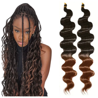 Cheveux synthétiques ondulés profonds pour tresses, 24 pouces, 100g, cheveux ondulés lâches pour tresses au crochet, extensions pour femmes