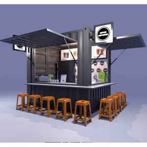 ร้านกาแฟเคลื่อนที่แบบสั่งทำพิเศษ ขนาด 10 ฟุต ตู้คอนเทนเนอร์สำเร็จรูปสำหรับร้านกาแฟในสวน - Product Image 4