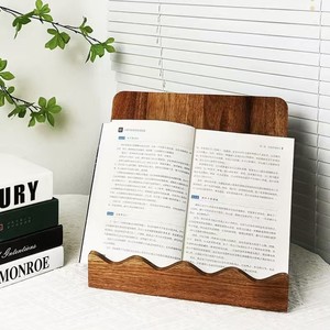 Étagère à recettes en bois Linmo, bois massif, 1 niveau, pour livres et support pour tablette électronique - Product Image 4