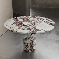 Table à Manger Ronde Calacatta Viola aux Pieds Uniques