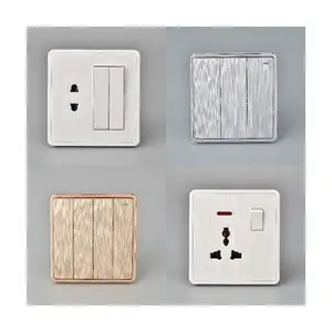 UK Standard Electric Wall Sockets And Switches Gray/Black 16A Ultra-Thin PC Brushed Panel Switch And Socket