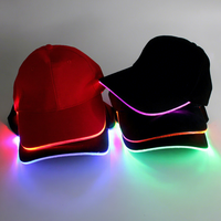 Casquette de baseball en coton personnalisée avec éclairage LED, lumineuse, scintillante, à fermeture snapback, pour soirée rave, festival, événement nocturne
