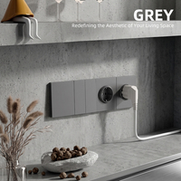 Interrupteur mural modulaire en matériau PC gris KESHIQI, prise 16A, norme européenne, sécurité enfant, pour la maison, la chambre, le salon, le bureau