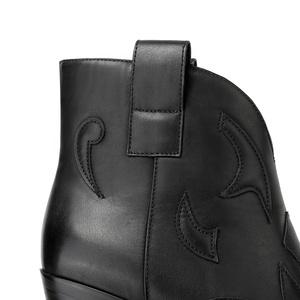 <span class=keywords><strong>Bottines</strong></span> Chelsea en similicuir noir pour <span class=keywords><strong>femme</strong></span> avec <span class=keywords><strong>talon</strong></span> bloc bas et fermeture éclair latérale, confort automne/hiver - Product Image 6