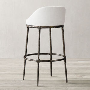 Customize Minimalist <b>Bar</b> Chair Hand Forged Golden Metal Hammered White Gold Outdoor Restaurant Home Dining <b>Stool</b> Italian Elegant - Product Image 6
