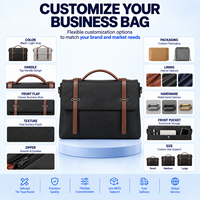 Sac à main élégant en polyester pour affaires, sac à bandoulière avec poignée en cuir, multi-compartiments, mallette de travail pour le bureau et les voyages