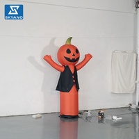 Personnage de citrouille gonflable dansante personnalisé, grand danseur gonflable de dessin animé pour la décoration festive extérieure des centres commerciaux à l'Halloween
