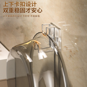 Bathroom <b>Wall</b> Mounted Storage Rack <b>Corner</b> <b>Shelf</b> Durable Metal Hook For Toilet Basin Organizer Rectangle Shape Custom Size - Product Image 4