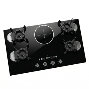 <span class=keywords><strong>Estufa</strong></span> de Cocina Híbrida de <span class=keywords><strong>Gas</strong></span> <span class=keywords><strong>y</strong></span> <span class=keywords><strong>Eléctrica</strong></span> de 5 Quemadores con Encendido Automático <span class=keywords><strong>y</strong></span> Cristal de Acero Integrado - Product Image 2