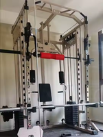 PINJIAN Machine de musculation multifonctionnelle Smith Équipement d'entraînement complet pour la maison avec fonction d'entraînement des triceps