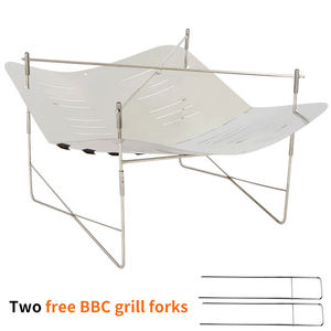 เบาพับกลุ่มการเผาไหม้ฟืนถ่านย่างขนาด M พับได้ง่ายพกพาบีบีซียืนเตาไม้760กรัม - Product Image 1