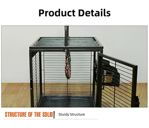 Foldable Iron Bird <strong>Cage</strong> Travel Carrier Portable Lightweight Easy to Assemble Simple Design for Parrots Budgies Lovebirds - Product Image 4