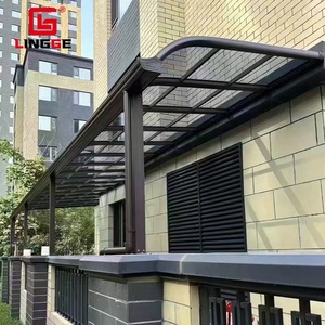 Couverture de porte d'entrée auvent extérieur en alliage d'<span class=keywords><strong>aluminium</strong></span> feuille de Poly carbonate pare-soleil étanche Anti-UV balcon couvert cour auvent - Product Image 2