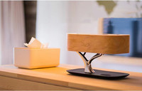 Lampe de bureau LED à interrupteur tactile pour la lecture, charge sans fil, lampe de table à manger, lampe arbre avec haut-parleur Bluetooth