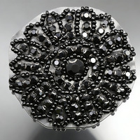 Patchs perlés en strass de haute qualité de 6 cm, appliques en cristal colorées, garniture en dentelle faite à la main avec paillettes pour accessoires de vêtements DIY
