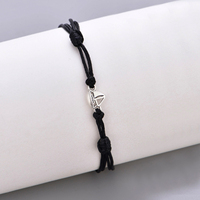 Bracelet ajustable en argent 925 avec ruban multicolore et perles, motif voilier, pour femme, fille, épouse, unisexe, bracelet tressé