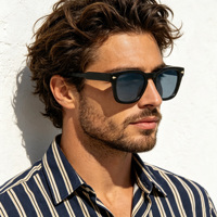 Lunettes de soleil polarisées tendance de haute qualité en acétate premium, monture carrée, protection UV400, logo personnalisé, pour homme et femme