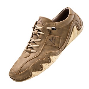Chaussures de course décontractées tendance et polyvalentes en daim faites à la main pour hommes, semelle plate, couleur unie, antidérapantes, légères - Product Image 4